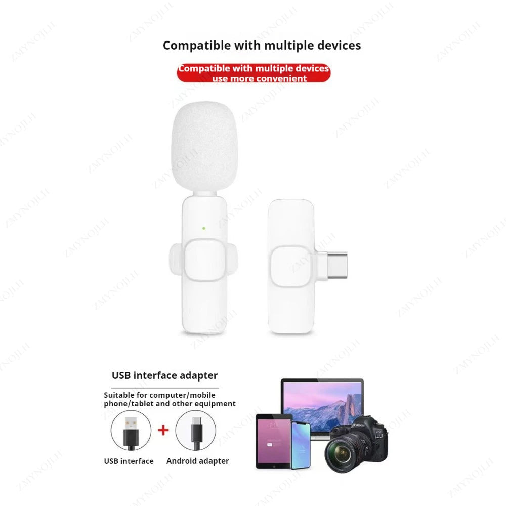 Wireless Lavalier Mic Kit for phones, cameras, laptops
