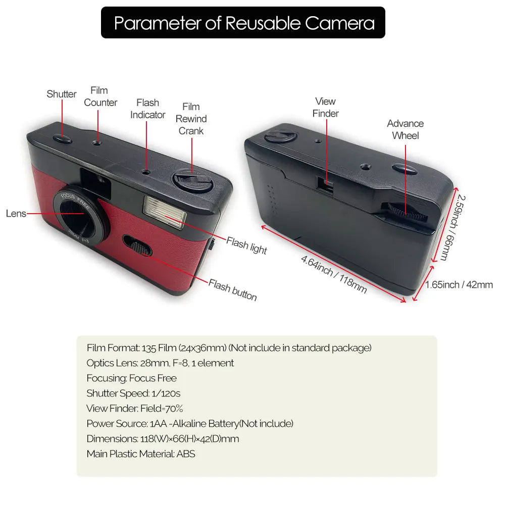 Classic Retro Reusable Film Camera